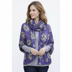 Oscar De La Renta Floral Silk Scarf 100%